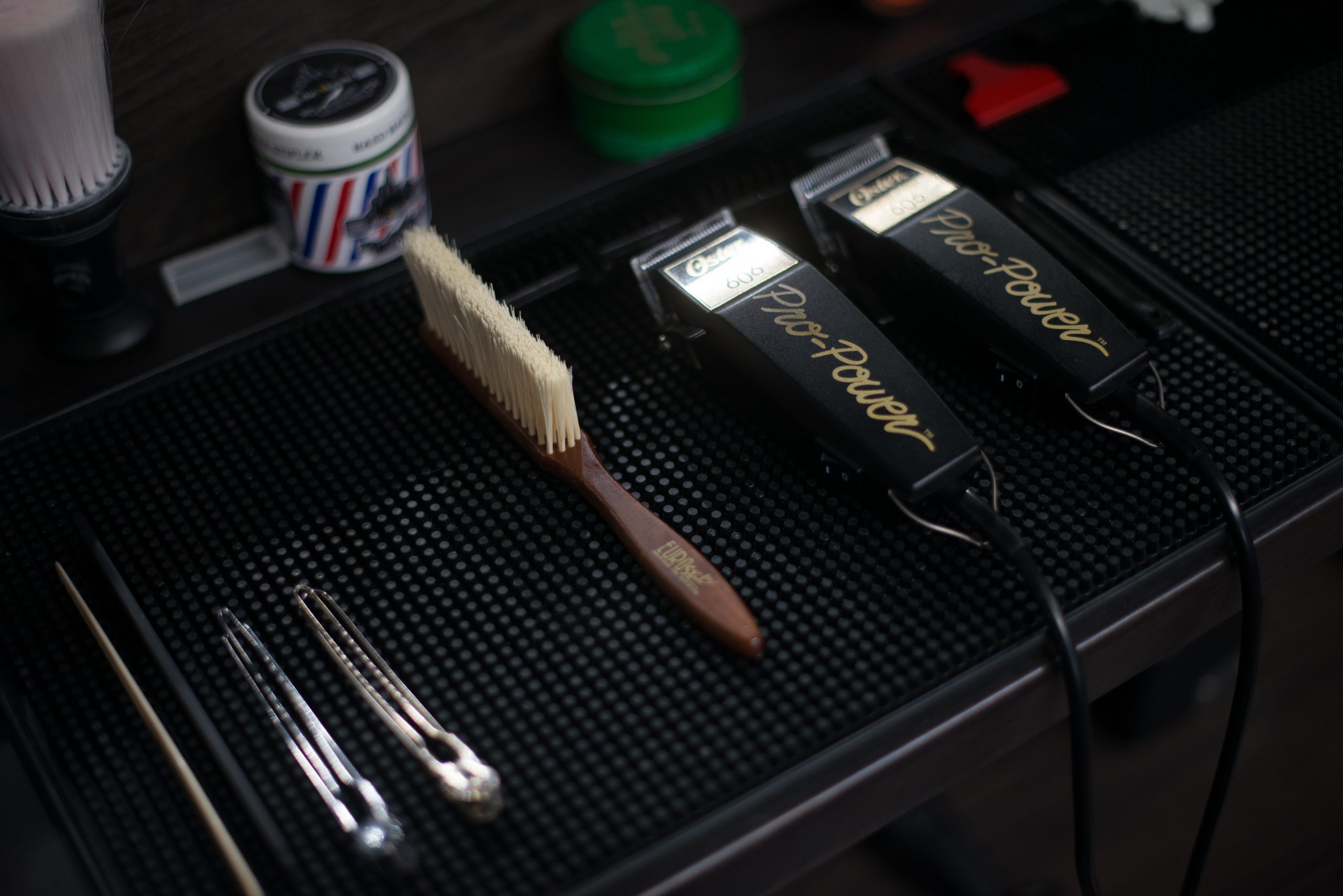 barbers tools beautifully displayed